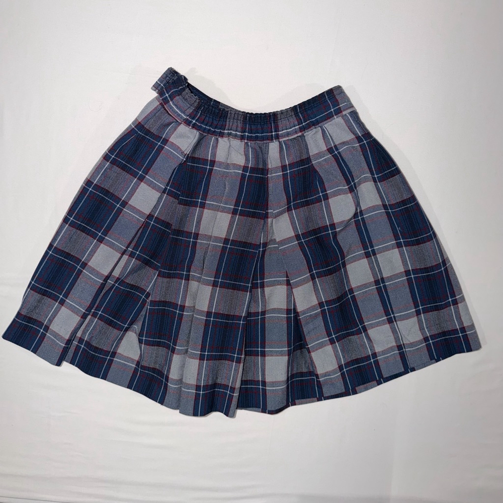 Vintage Royal Park Uniforms Plaid Pleated Skirt Blue USA Made Size 5 Academia - Picture 2 of 6